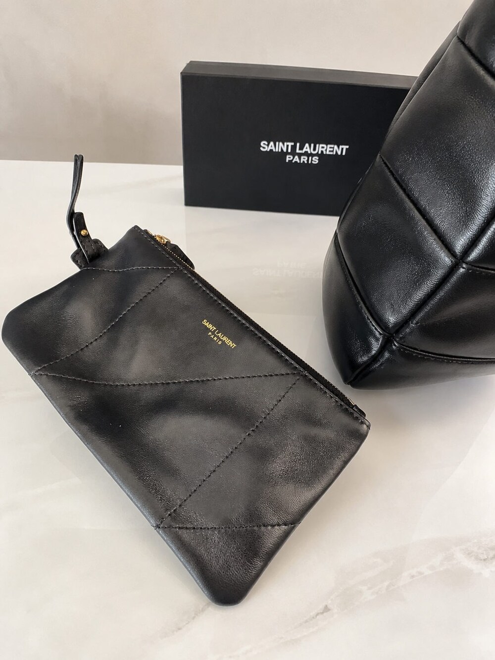 Yves Saint Laurent Jamie Medium Black Quilted Lambskin Tote Bag - Picture 5 of 9